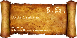 Both Szabina névjegykártya